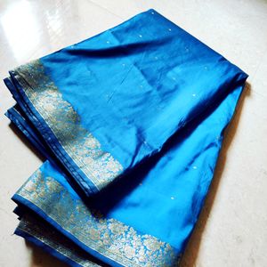 Blue Colour 💙 Silk Saree