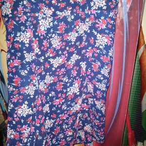 Blue/Pink Flower Printed One Piece Dress For Girl