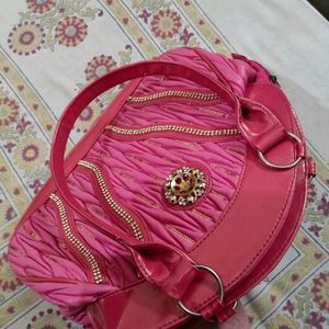 Pink Colour Sequence Bag