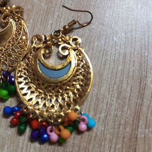 Golden Multi Colour Earrings