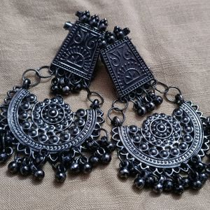 Black Oxidised Earrings