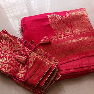 💞 Rani Pink Saree 💞