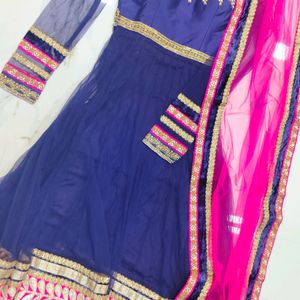 Designer Party Wear Gown And Dupatta Set