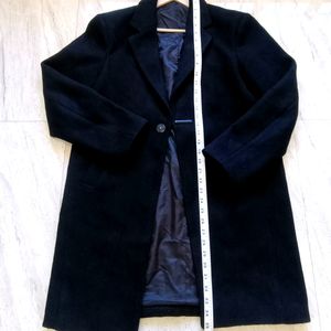 Unisex Long Coat/Over Coat Black For Winter