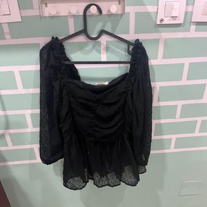 Sheer Black Off shoulders Top