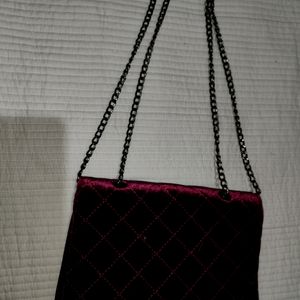 Burgundy Velvet Slingbag