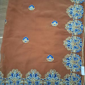 New Embroidery Saree With Blouse