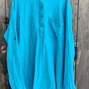 Short Festive Kurta For Men Blue Colour