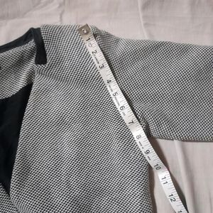 Women's Cropped Blazer Grey Jacket Checker Coat 🧥