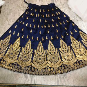 A Festive Wear Navy Blue Lehenga . Fully New