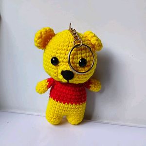 Winnie The Poo Crochet Amigurumi Keychain