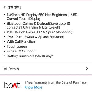 Price Drop 🎉 Boat Storm Call Smartwatch|