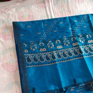 Blue Design Saree