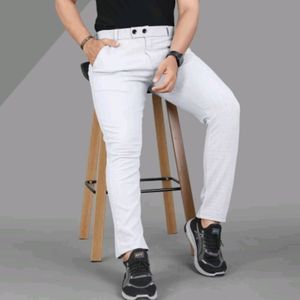 Regular Fit Men Trouser Off White (Stretchable)