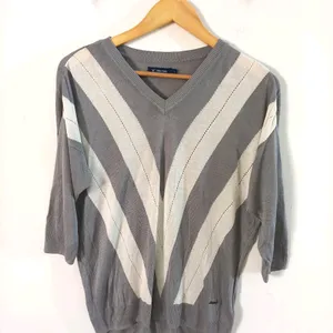 Grey & White Colored Top (Women's)