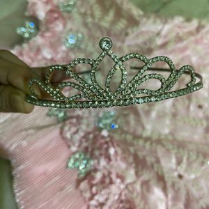 Barbie Pink Gown💖With Crown✨