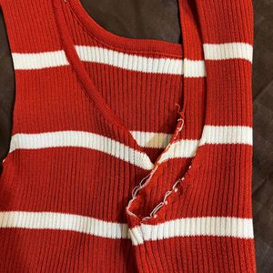 red& white striped bodycon dress