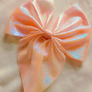 Korean Hair Bow Clips Combo Of 2 (Orange & Pink)