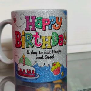 Glitter Ceramic Mugs For Happy birthday