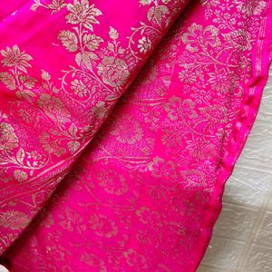 Hot Pink Banarasi Saree