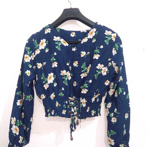 Cute Printed Floral Crop Top