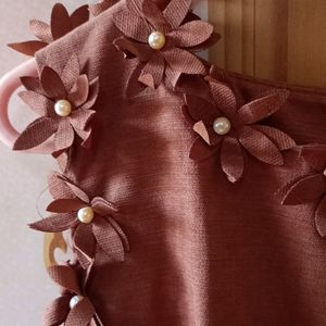 Mini Dress Light Brown Colour