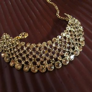 Beautiful Golden Stone Chocker Necklace