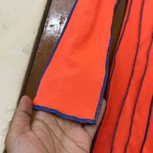 Savana Bodycon Ribbed Orange Dress