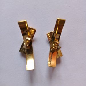 Criss Cross Gold Plated Studs