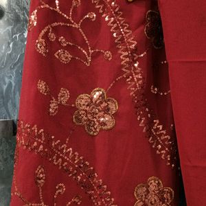 Three Piece Material Top Pent With Dupatta