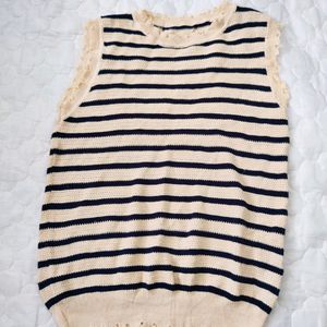 Striped Knit Vest