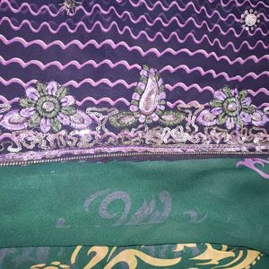 Black Purple Colour Saree