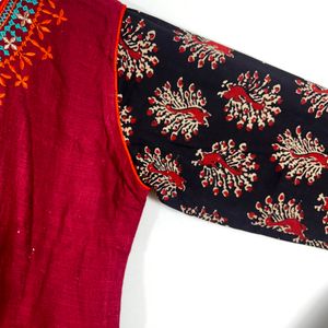 Cotton Maroon  Kurti(women)