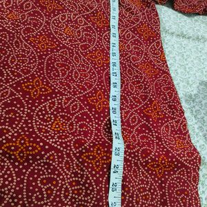 Maroon Printed Short Kurti