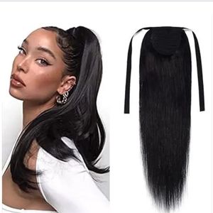 🆕Natural Black Ribbon ponytail Hair Extension