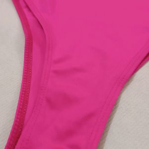 Shein Pink V-Cut Front Bodysuit