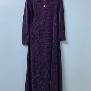 Elegant Purple Shimmering Party Wear Gown For Only