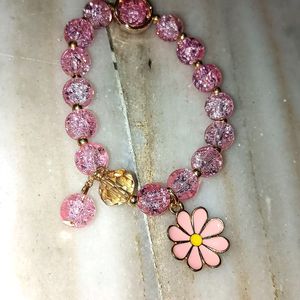 Glittry Bead Bracelet 💫Pink 🩷 Colour