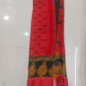 RED&BLACK Saree With Blouse