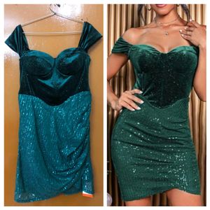 Urbanic Velvet Sequence Sexy Corset Dress