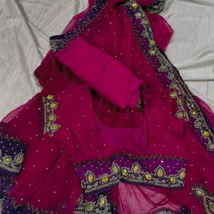 🔥SALE🔥 New Purple Heavy Work Saree