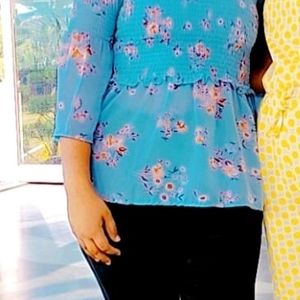 Blue Design Top