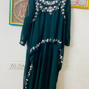 Long Strait Gown With Work
