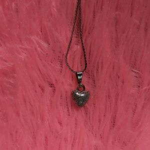 beautiful heart shaped silver colour neck chain