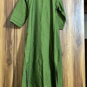 Angrakha Olive Green Kurta