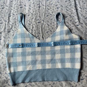 Vintage Plaid Pattern Knitted Tank Top