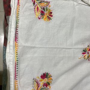 White Multi Colour Short Kurti