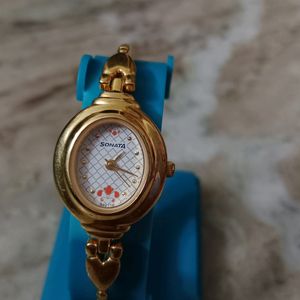 Sonata Golden Ladies Watch.