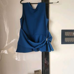 Blue Peplum Top