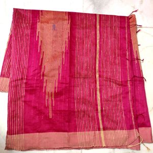 🛑🔥Hot Pink  Handloom Saree ✅🔥⭐